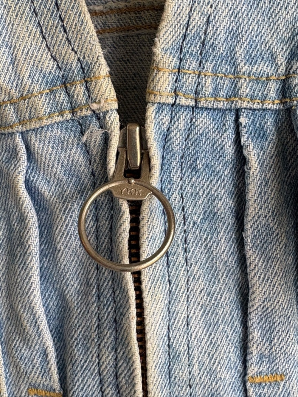 Vintage Light Blue Denim romper with Front Zipper size 5 - Picture 5 of 9